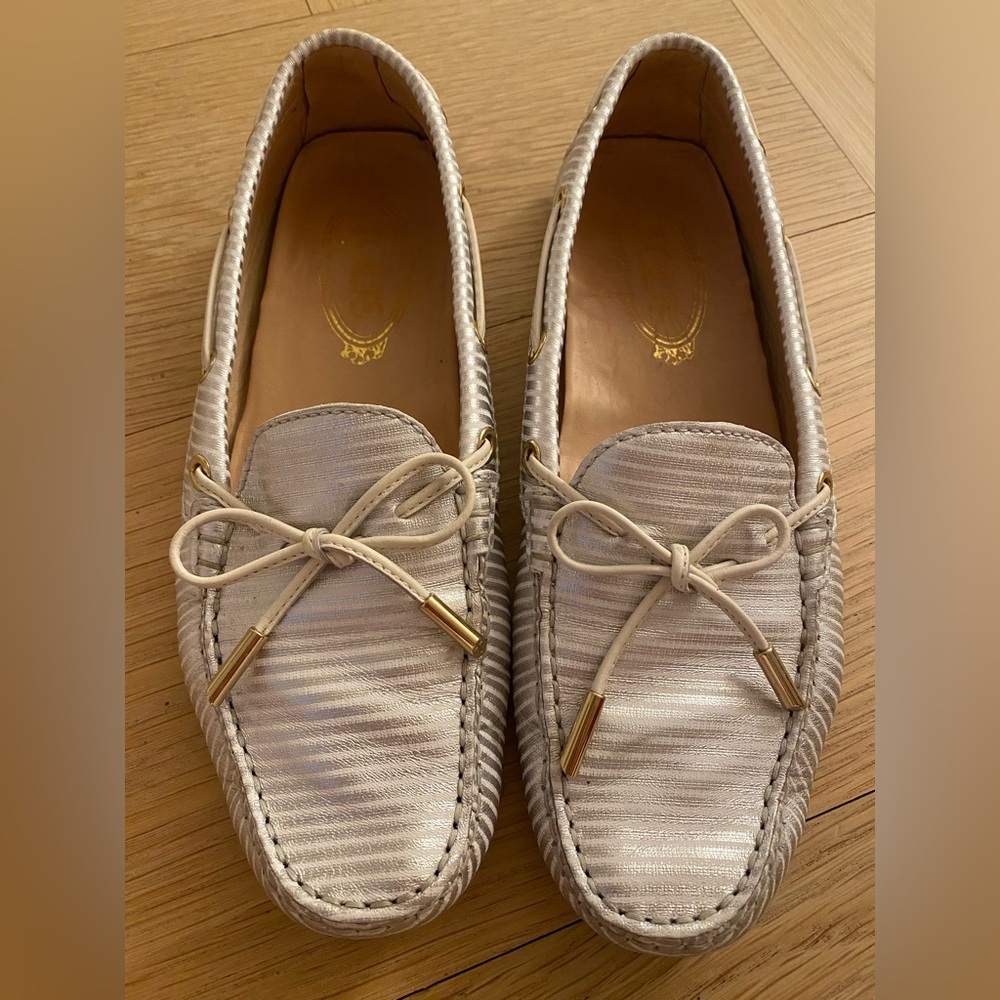 TODS Silver Line Loafers